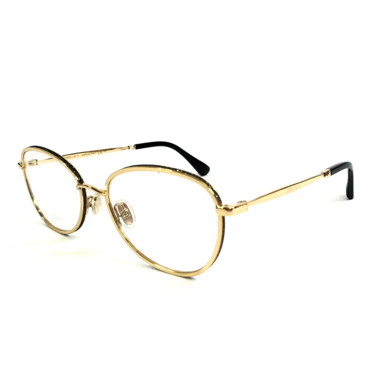Jimmy Choo Eyeglasses Frames JC229 Rhl Gold Black Round Full Rim 54-18-145