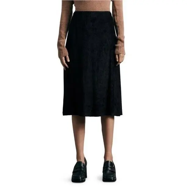 Rag Bone Jaci Corduroy Midi Skirt Black Size 6