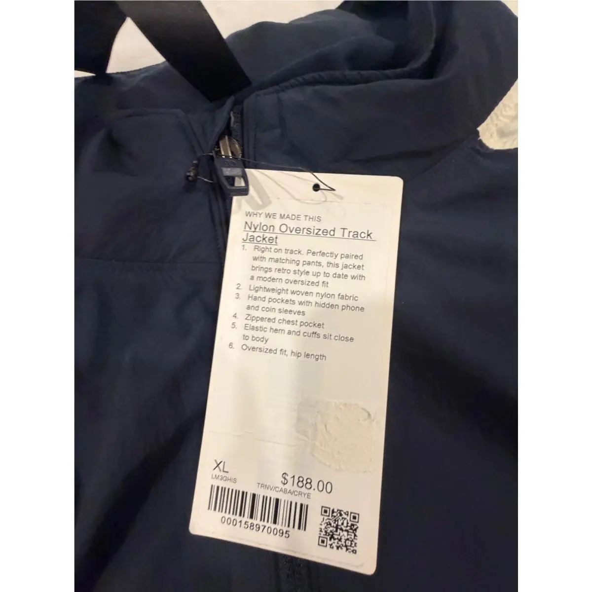 Lululemon clothing - Nylon Oversized Track Jacket - Nylon Oversized Track Jacket - Navy, White, Red 3