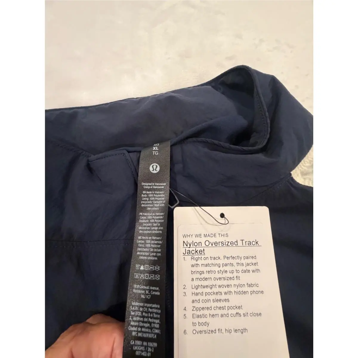 Lululemon clothing - Nylon Oversized Track Jacket - Nylon Oversized Track Jacket - Navy, White, Red 4