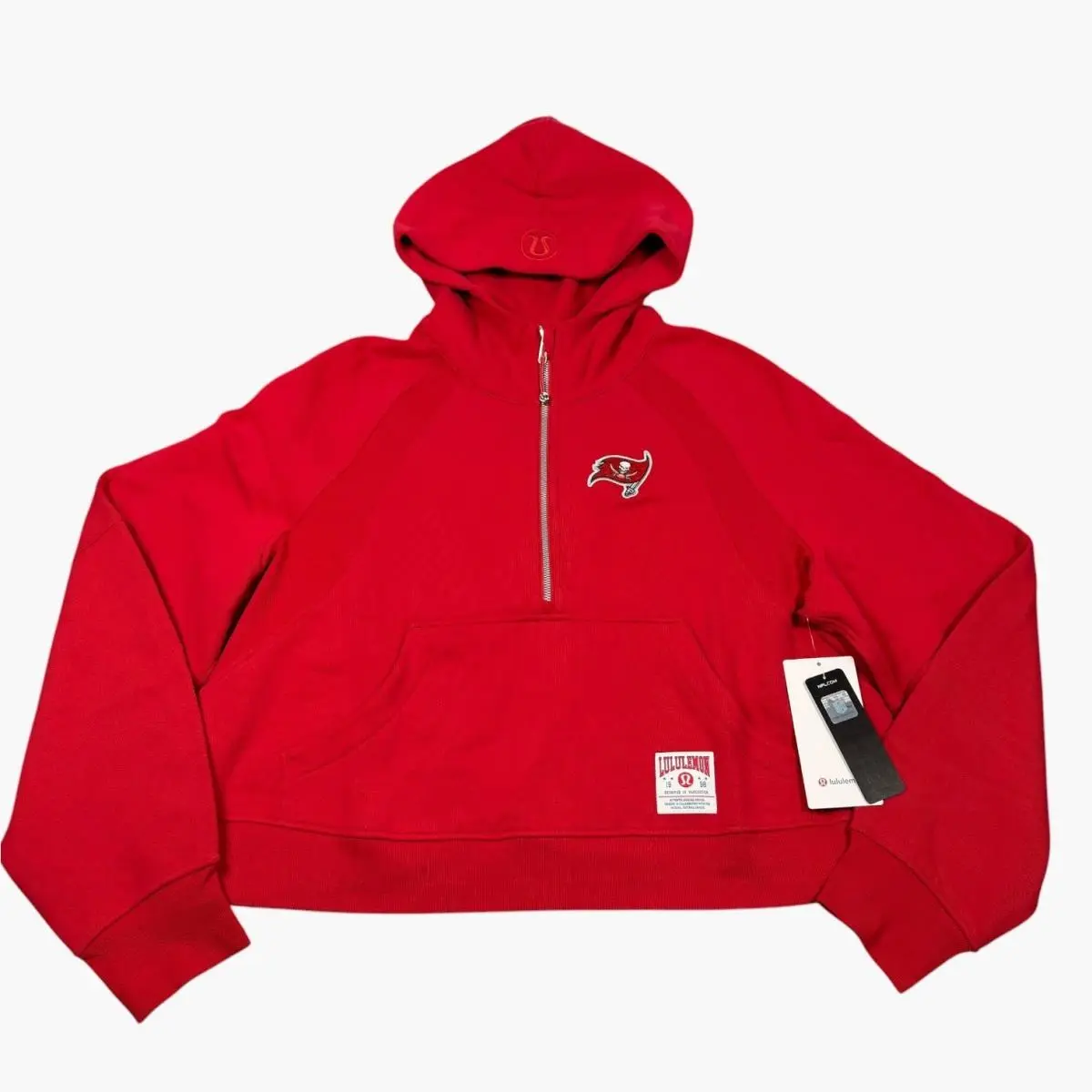 Lululemon Scuba Oversized Half-zip Hoodie Women Xl/xxl Red Tampa Bay Buccaneers