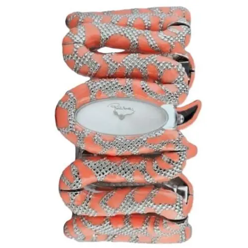 Roberto Cavalli R7253195525 Cleopatra Women`s Pink Coral Snake Fashion Watch