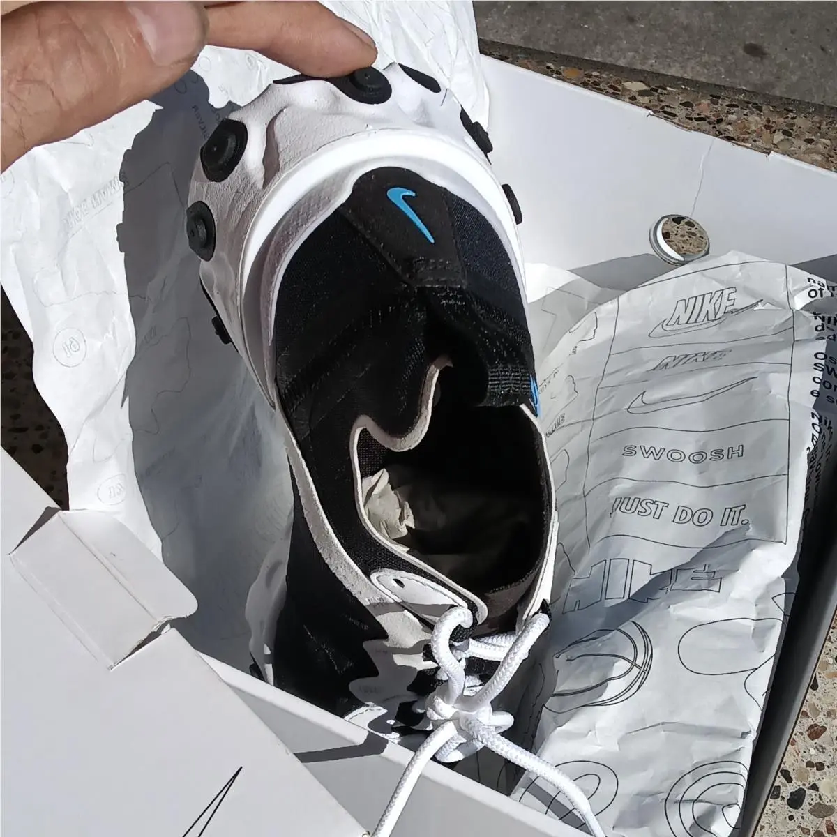 Nike shoes - Nike React Element 55 - React Element - custom/ Nike by you - Black / Aqua Blue / White / Pure Platinum 2