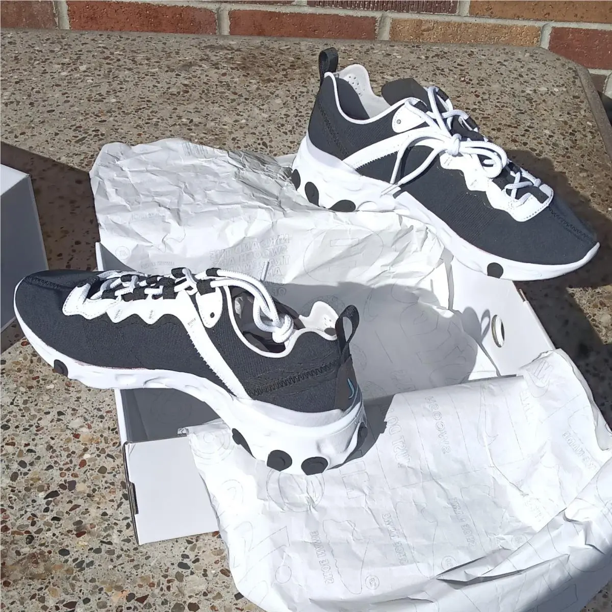 Nike shoes - Nike React Element 55 - React Element - custom/ Nike by you - Black / Aqua Blue / White / Pure Platinum 5