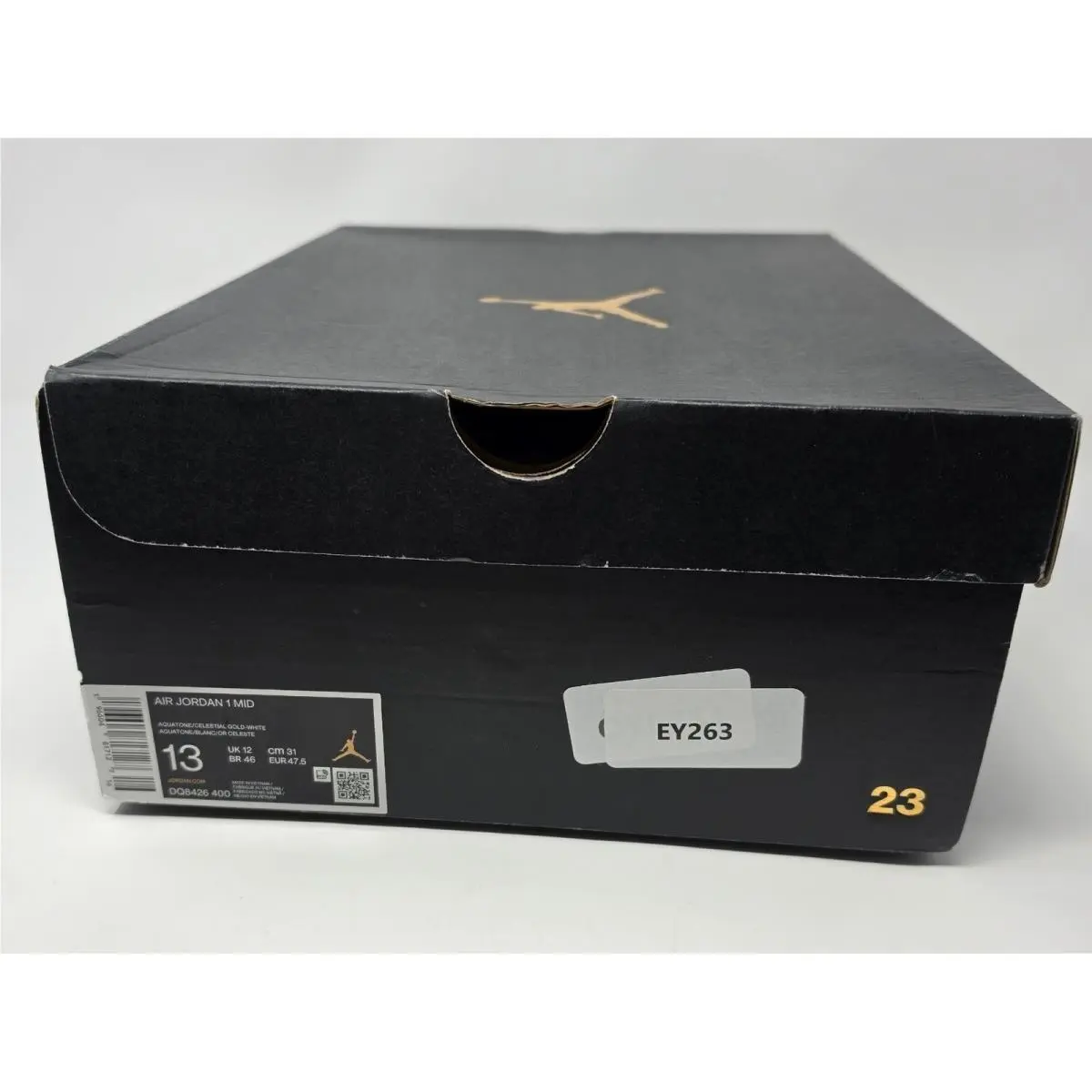 Nike shoes - Jordan 1 Mid Aquatone Celestial Gold White - Blue 9