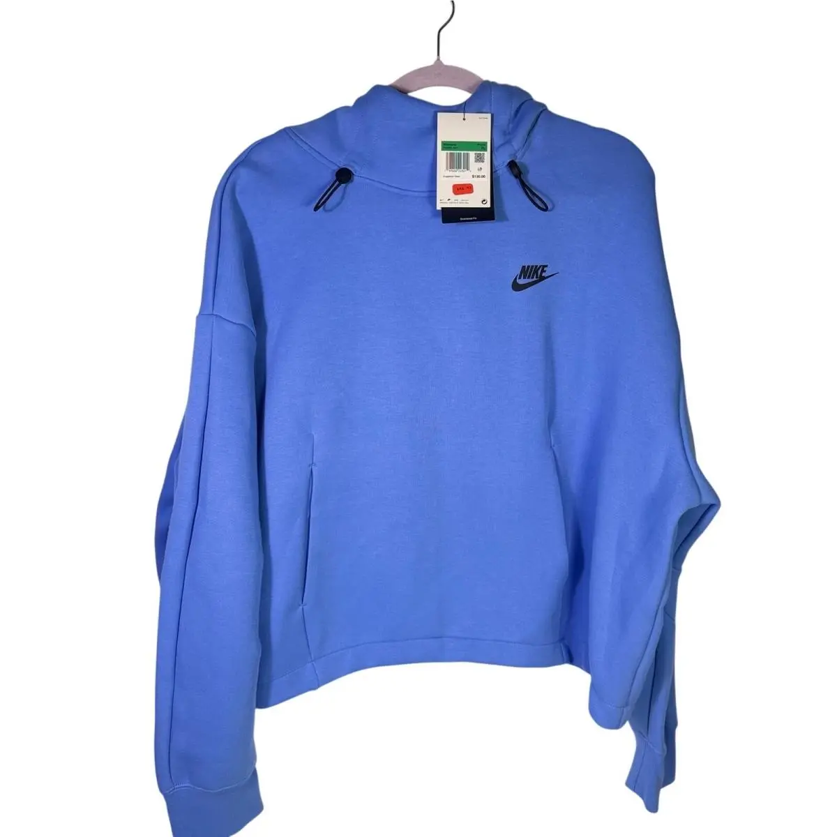 Sportswear Women’s Oversized Fleece Pullover Hoodie Blue Size XL by Nike