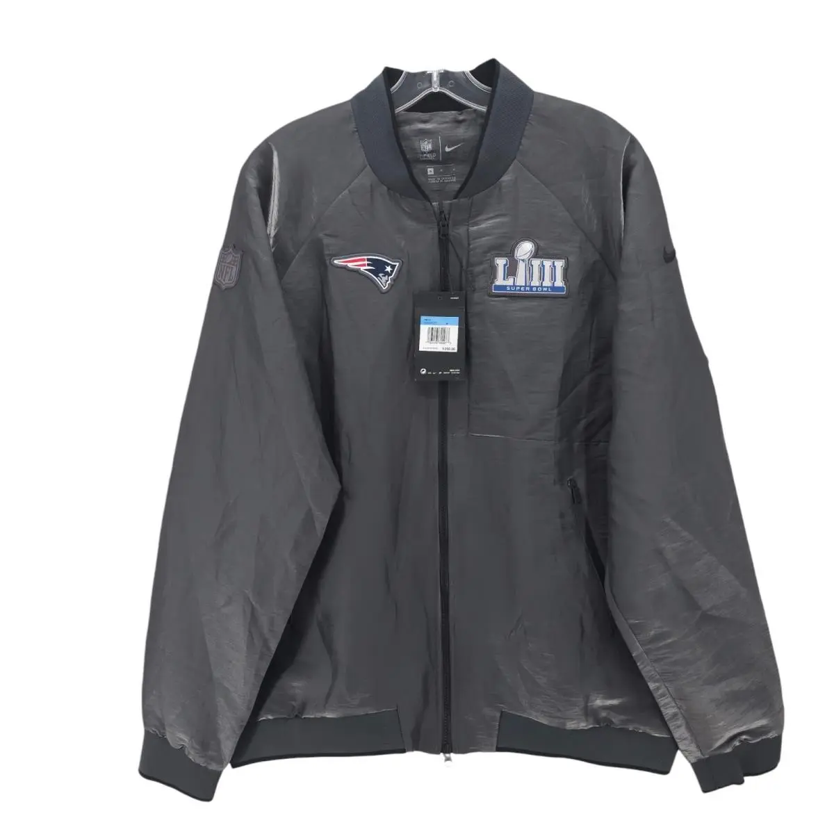 Nike England Patriots Super Bowl Liii 53 Media Day Bomber CQ8126-082 Medium