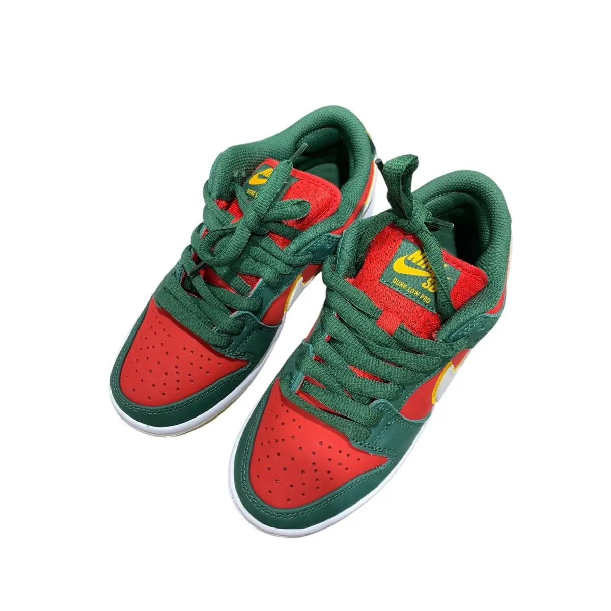 Nike SB Dunk Low Pro Prm Fir White University Gold FZ1287-300 Mens 4 Womens 5.5