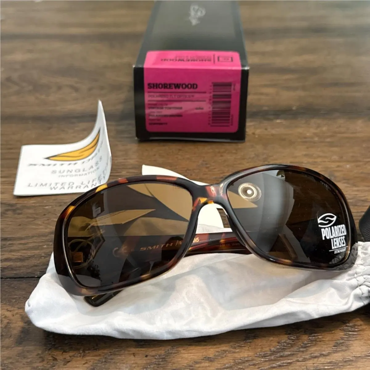 Smith Optics Shorewood Women`s Oversized Tortoise Brown Polarized Brown