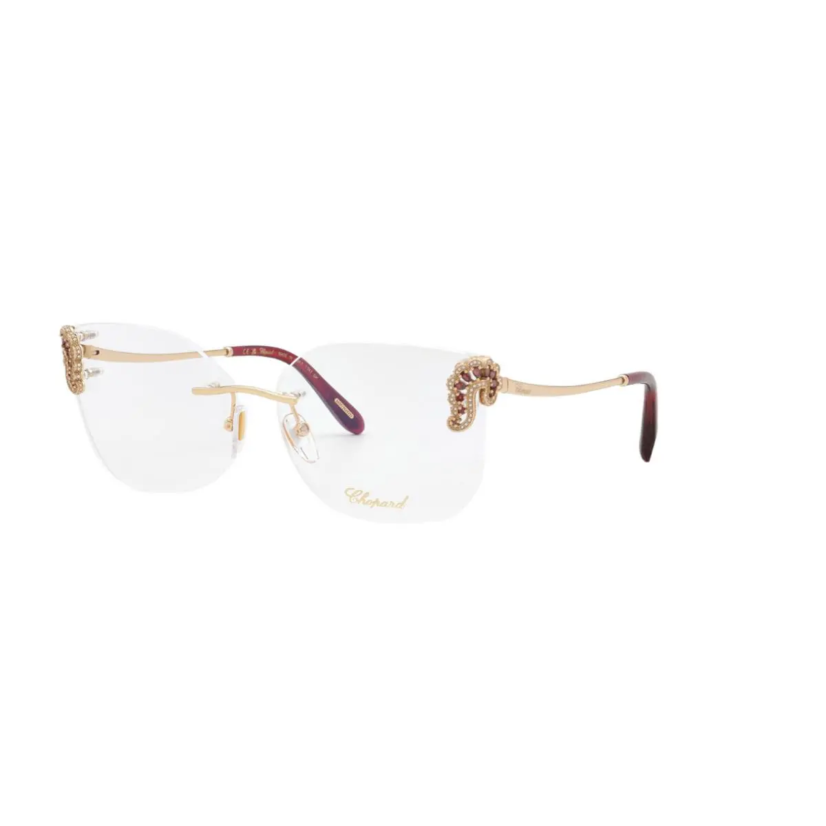 Chopard Demo Cat Eye Ladies Eyeglasses VCHG04S 300Y 56 Shiny Rose Gold