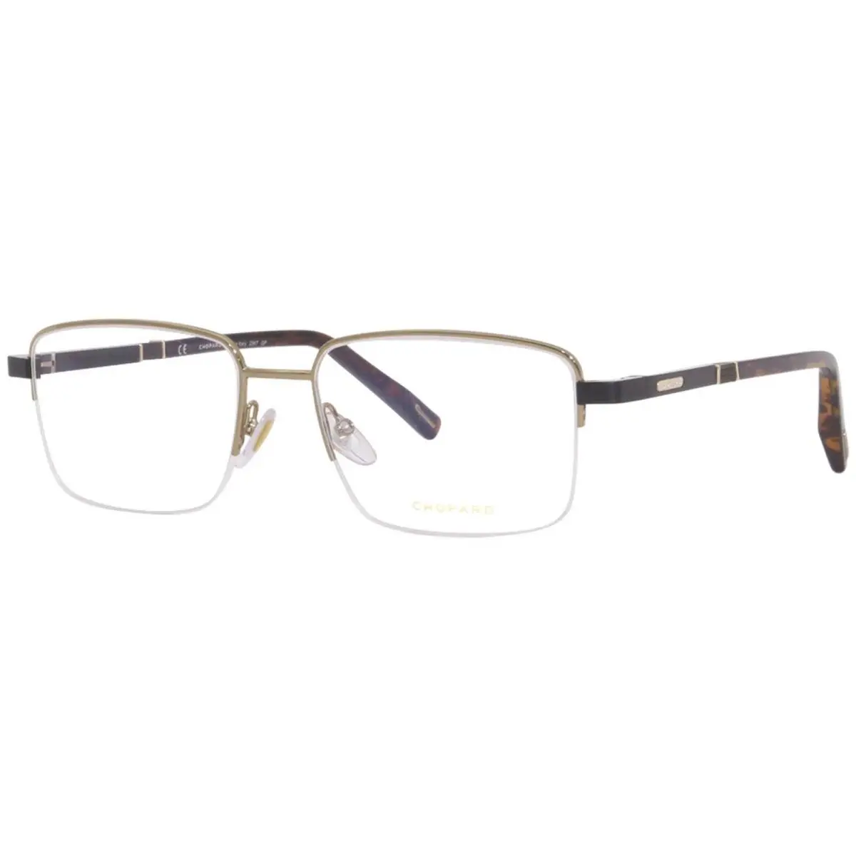 VCHF55 08FF Eyeglasses Frame Men`s Grey Gold 23KT/Havana Full Rim 56mm by Chopard