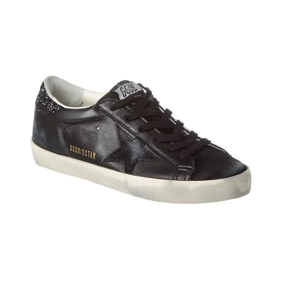Golden Goose Superstar Leather Glitter Sneaker Women`s Black 39
