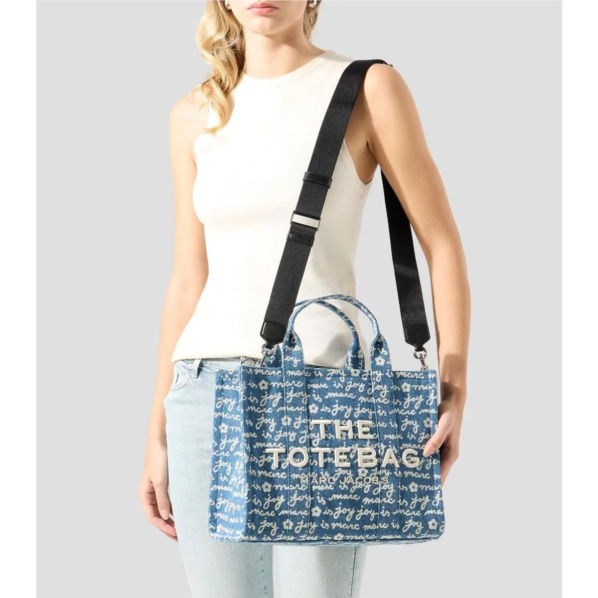 Limited Release Marc Jacobs Joy Medium Tote Bag Crossbody Indigo Denim