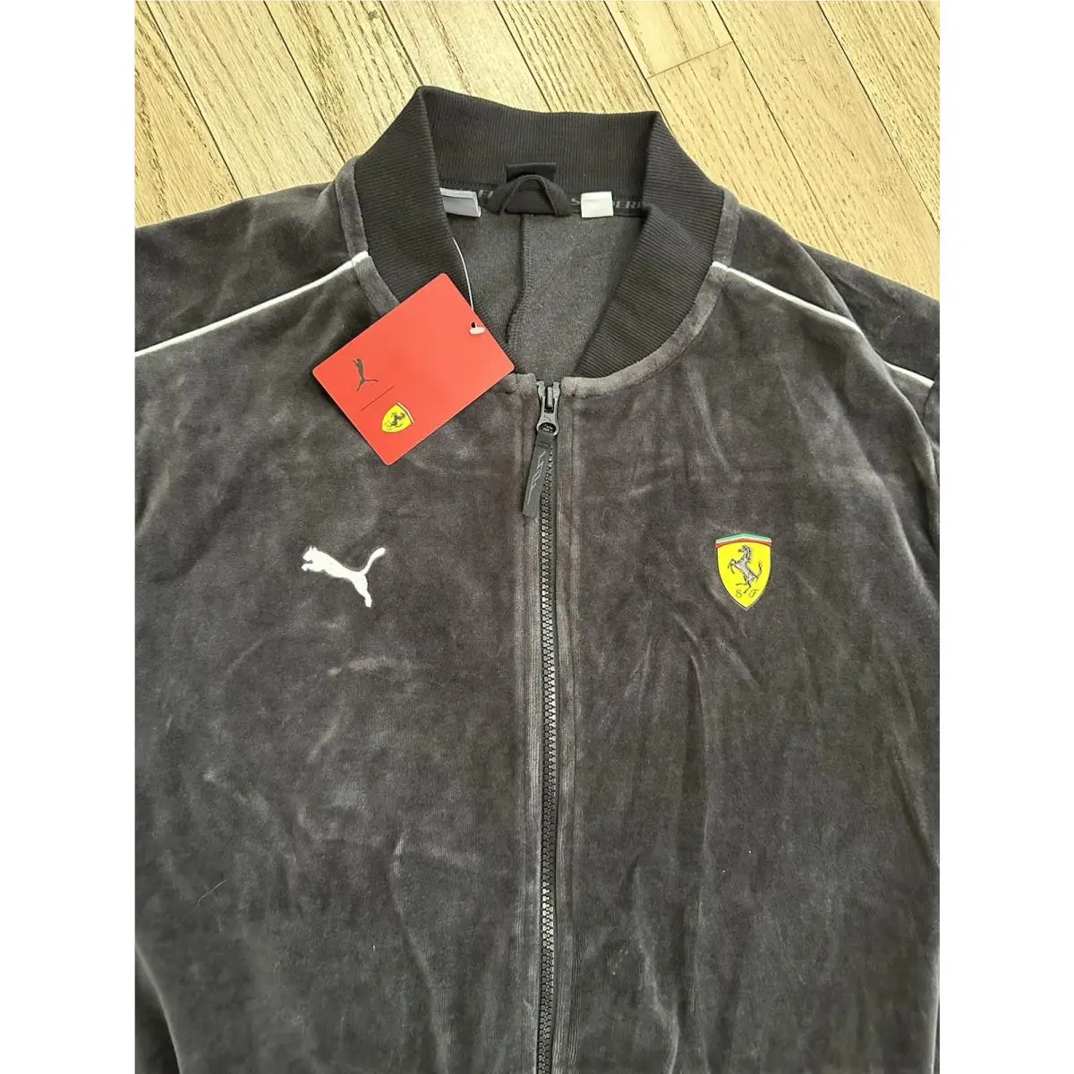 Puma clothing - Puma Scuderia Ferrari T7 Men`s Motorsport Track Jacket - 632754 632754_01 - Black (UPC: 198553664876) 1