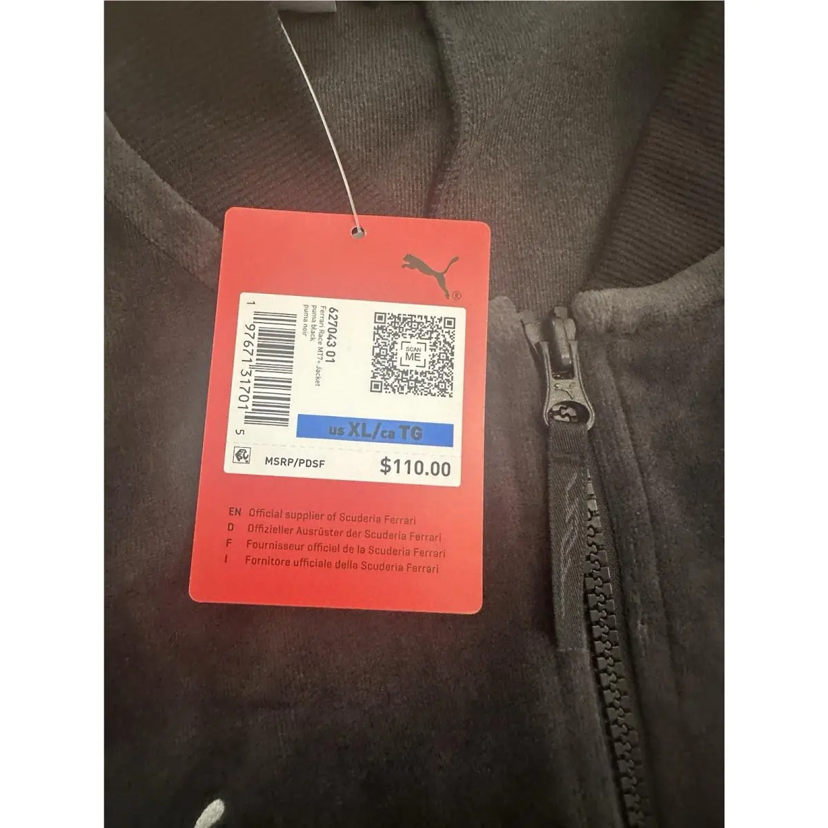 Puma clothing - Puma Scuderia Ferrari T7 Men`s Motorsport Track Jacket - 632754 632754_01 - Black (UPC: 198553664876) 5