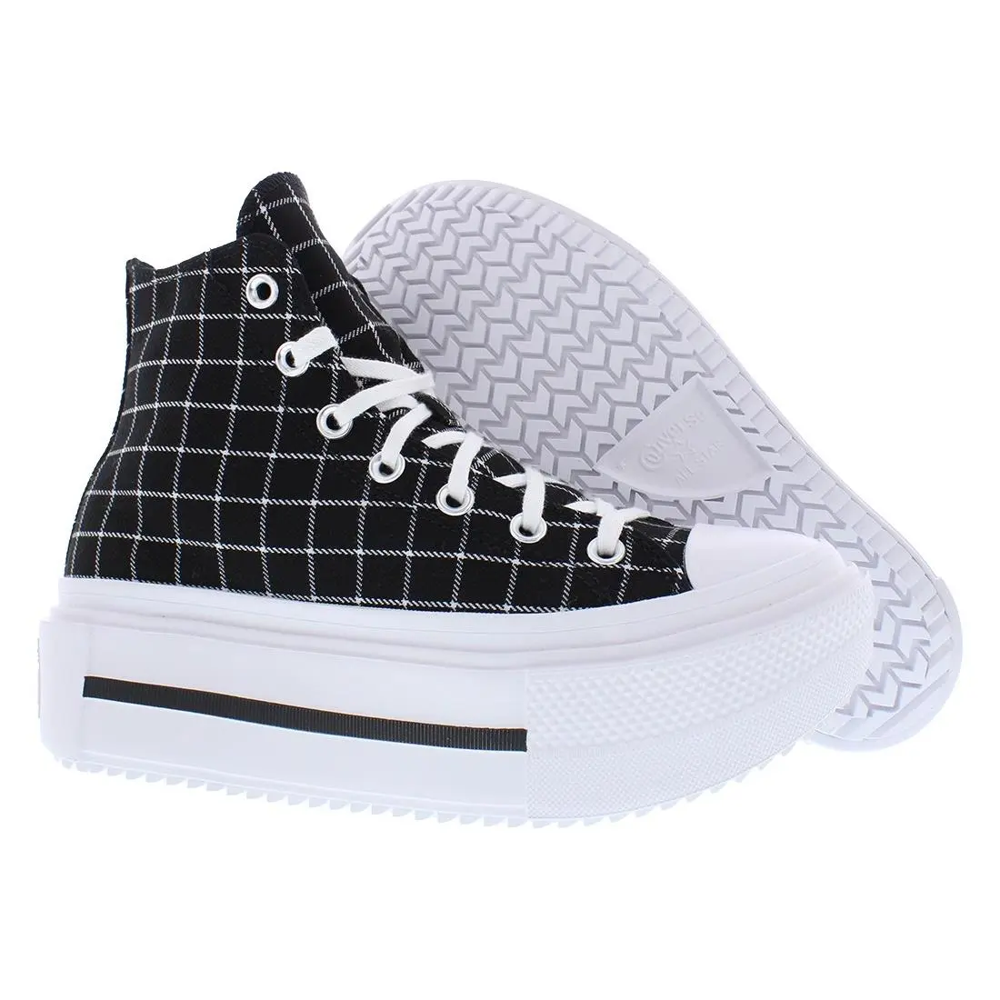Converse Chuck Taylor All Star Lift Double Stack High Platform Unisex Shoes - Black/White/Black, Main: Black