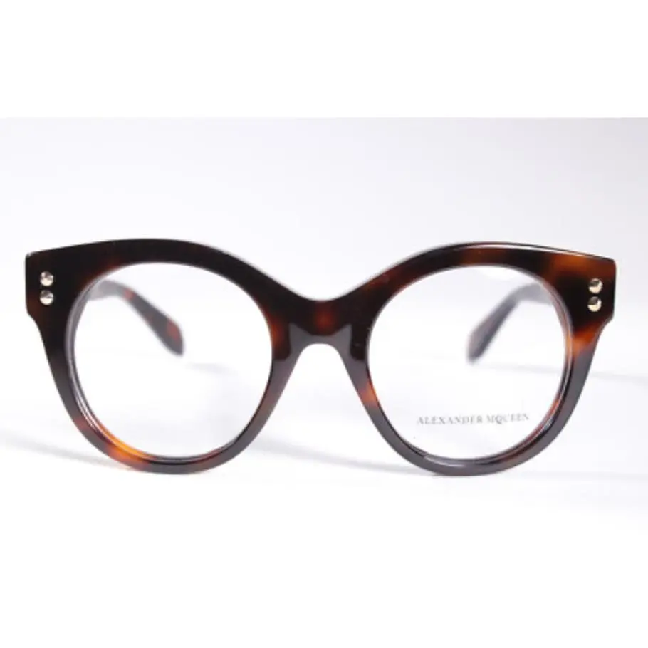 Alexander Mcqueen AM0035O Havana Cat Eye Luxury Designer Glasses