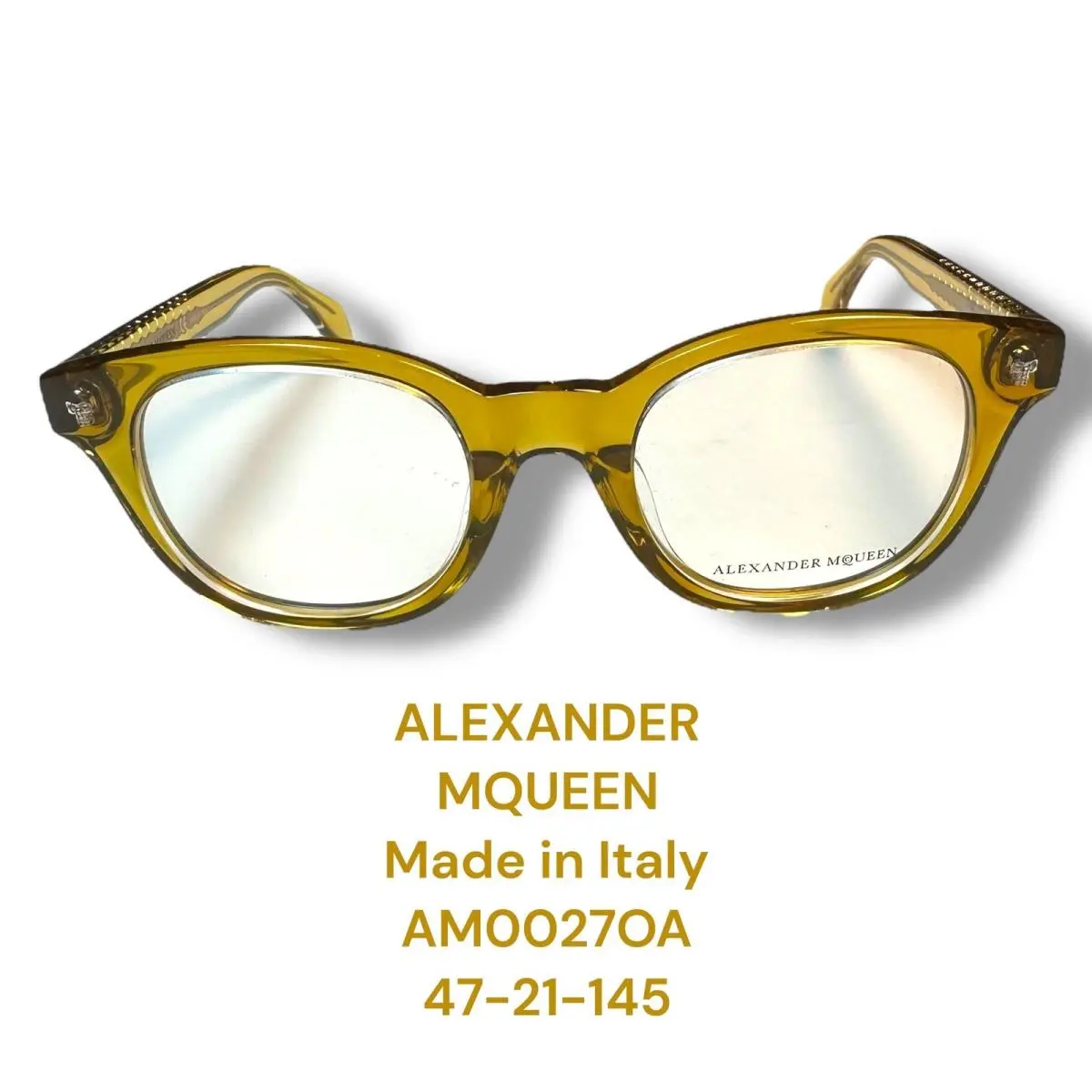 Alexander Mcqueen Tortoise Eyeglasses Frames AMO0270A 47-21-145 Unisex
