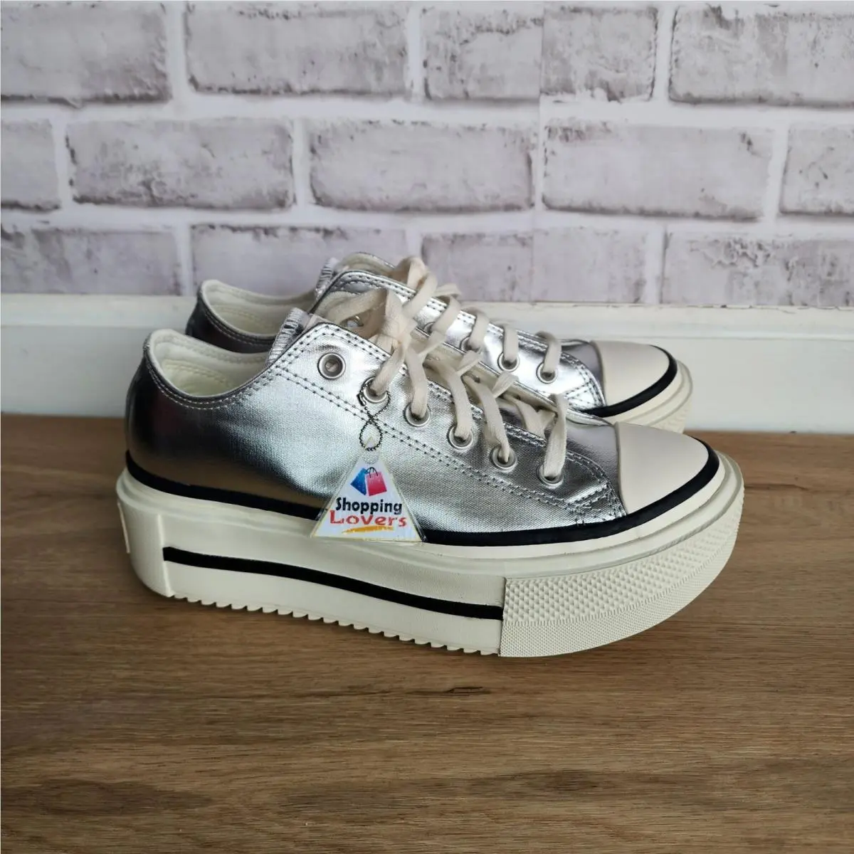 ⭐converse Chuck Taylor Lift Double Stack 8.5 Men Shoes Sneaker Silver A16406C