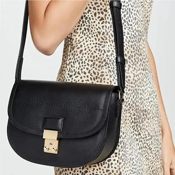 3.1 Phillip Lim Pashli Mini Leather Saddle Convertible Shoulder Bag Black