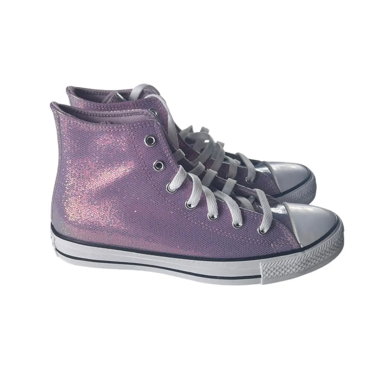 Converse Chuck Taylor All Star Hi Lilac Iridescent Glitter Kids Sz 6 A14333C