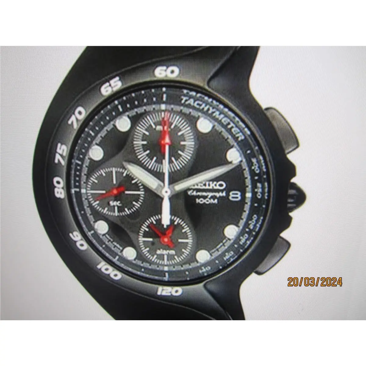 Men`s Watch Alarm Chrono All S/s Black Japan SNKL19 by Seiko