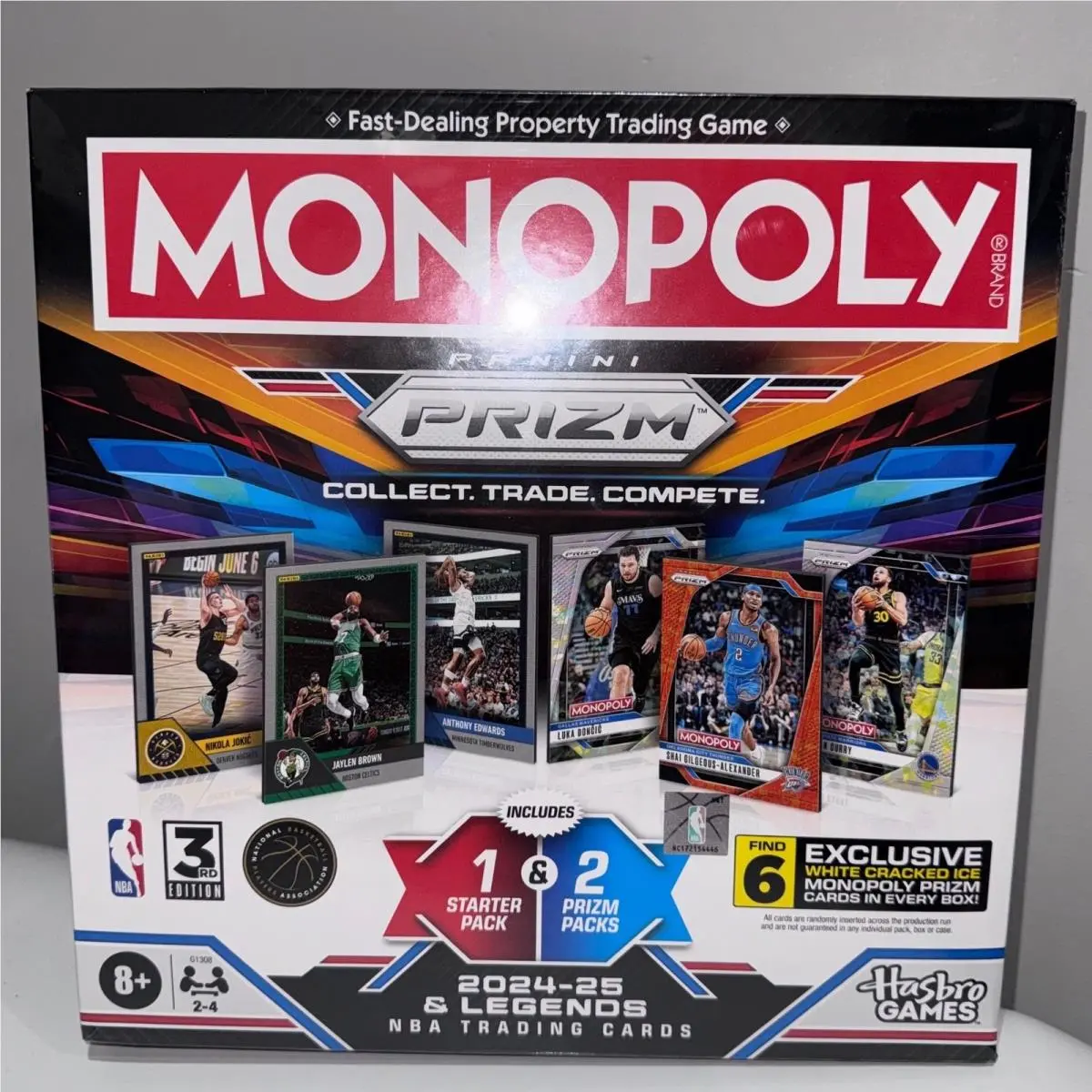 Panini Prizm Monopoly Nba 3rd Ed Board Game 24-25 Multi Ice Cracked Card