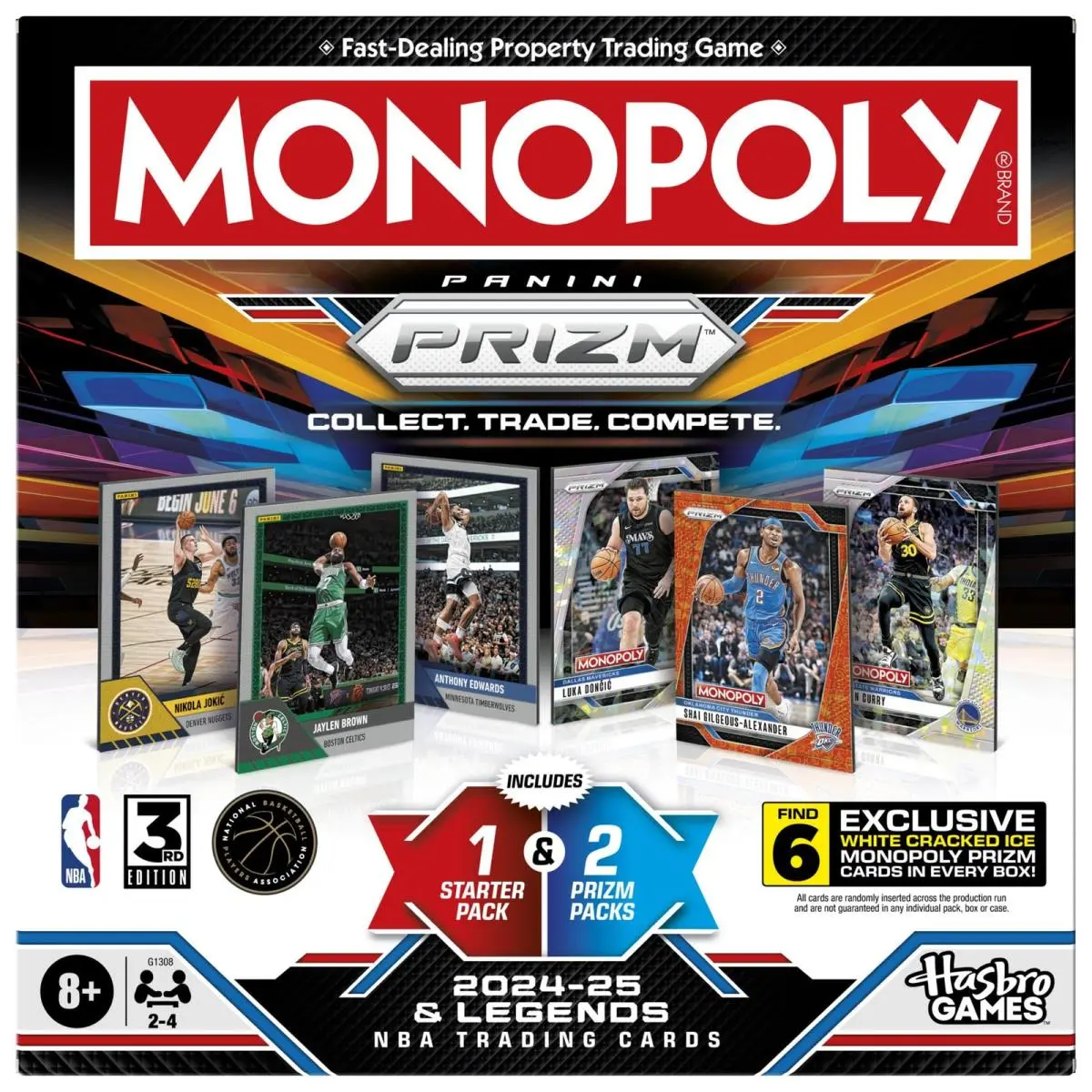 Monopoly Nba Panini Prizm Board Game 3rd Edition Officially Licensed Hasbro Ga
