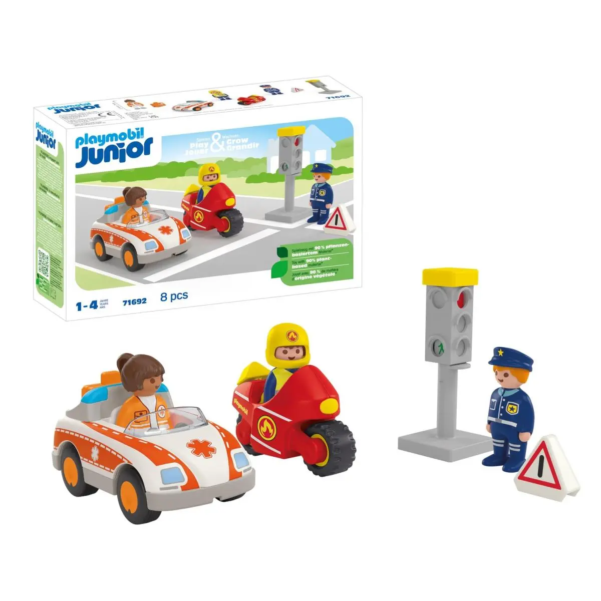 Playmobil 71692 Junior: Everyday Heroes Including Woman Doctor Firefighter an