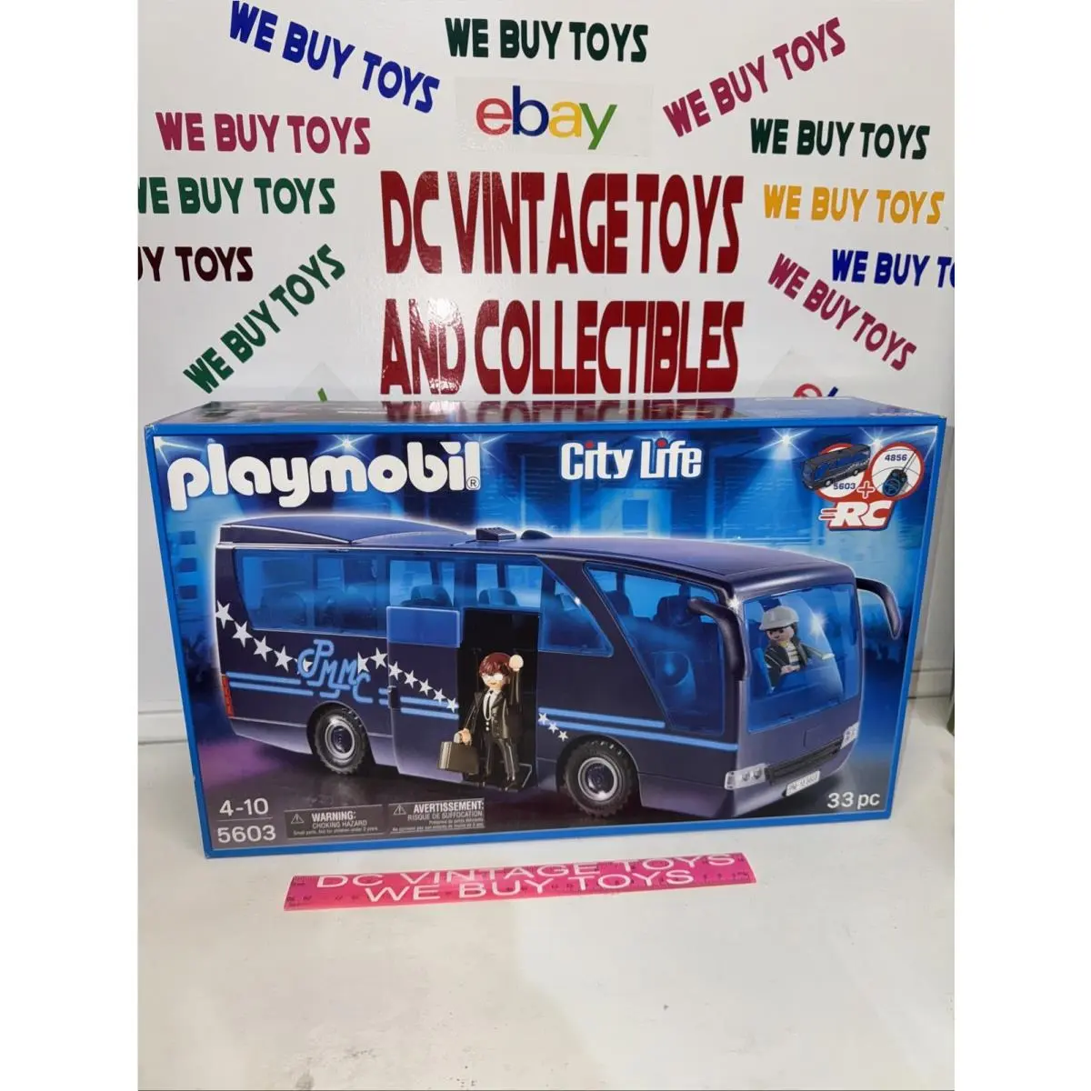 Vintage Retired Playmobil 5603 Pop Star Travel Bus 2012 W/ Figure City Life