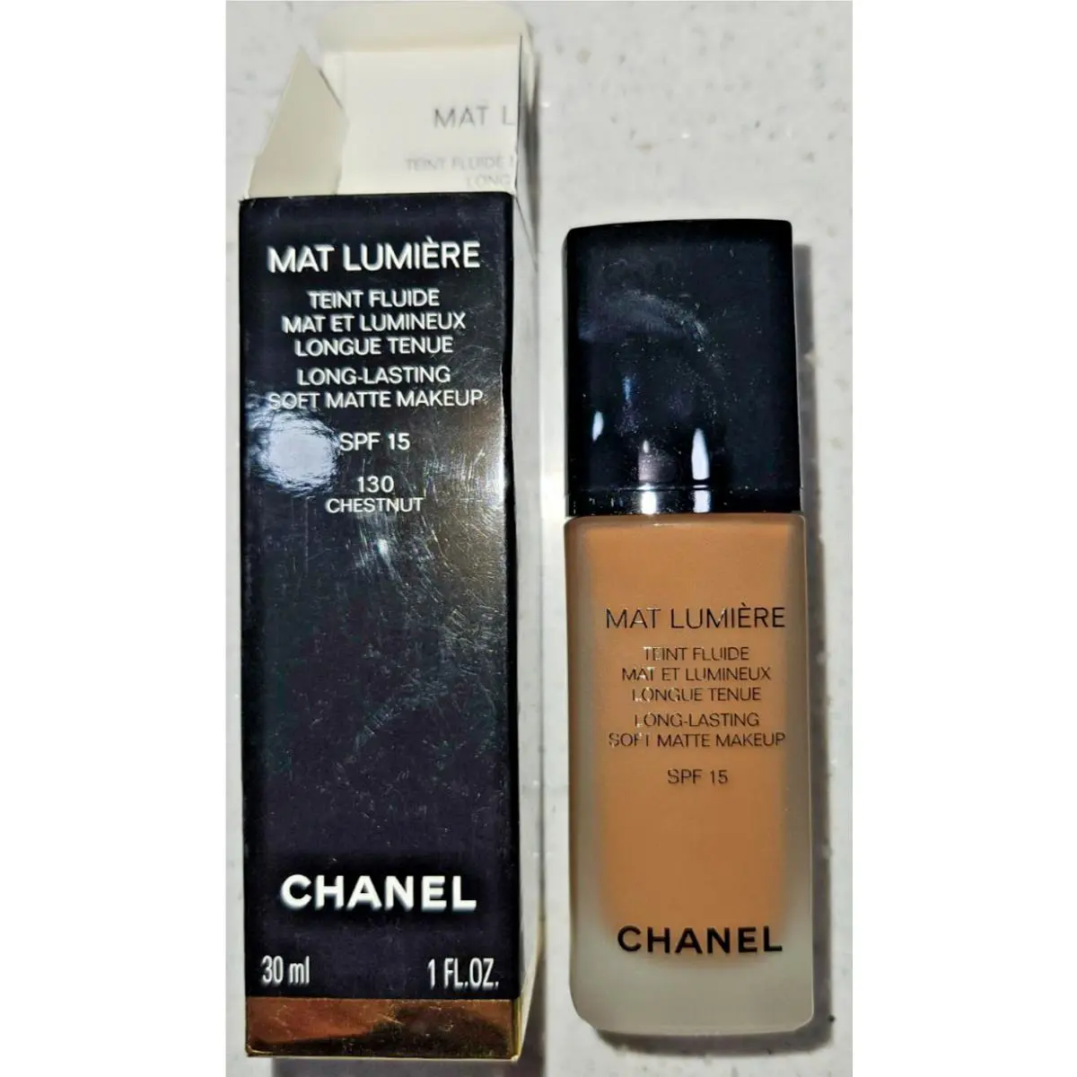 Chanel Mat Lumiere Long Lasting Soft Matte Foundation 130 Chestnut Spf 15 Makeup