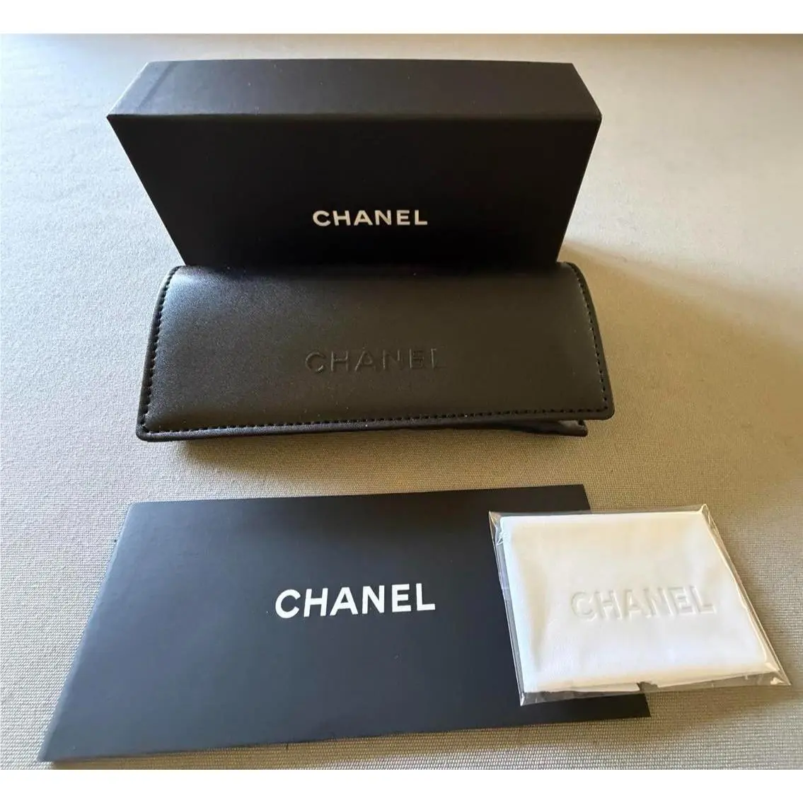 Chanel Black Quilted Soft Leather Quilted Sun Glass Case / Storage