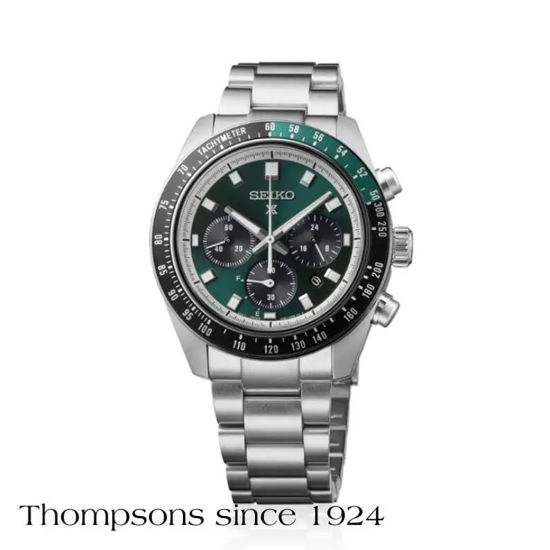 Seiko Prospex Speedtimer SS Solar Chronograph Green Dial HBJ003