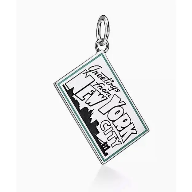 Tiffany Co. Sterling Silver Postcard Charm Greetings From York City Nyc by Tiffany & Co.