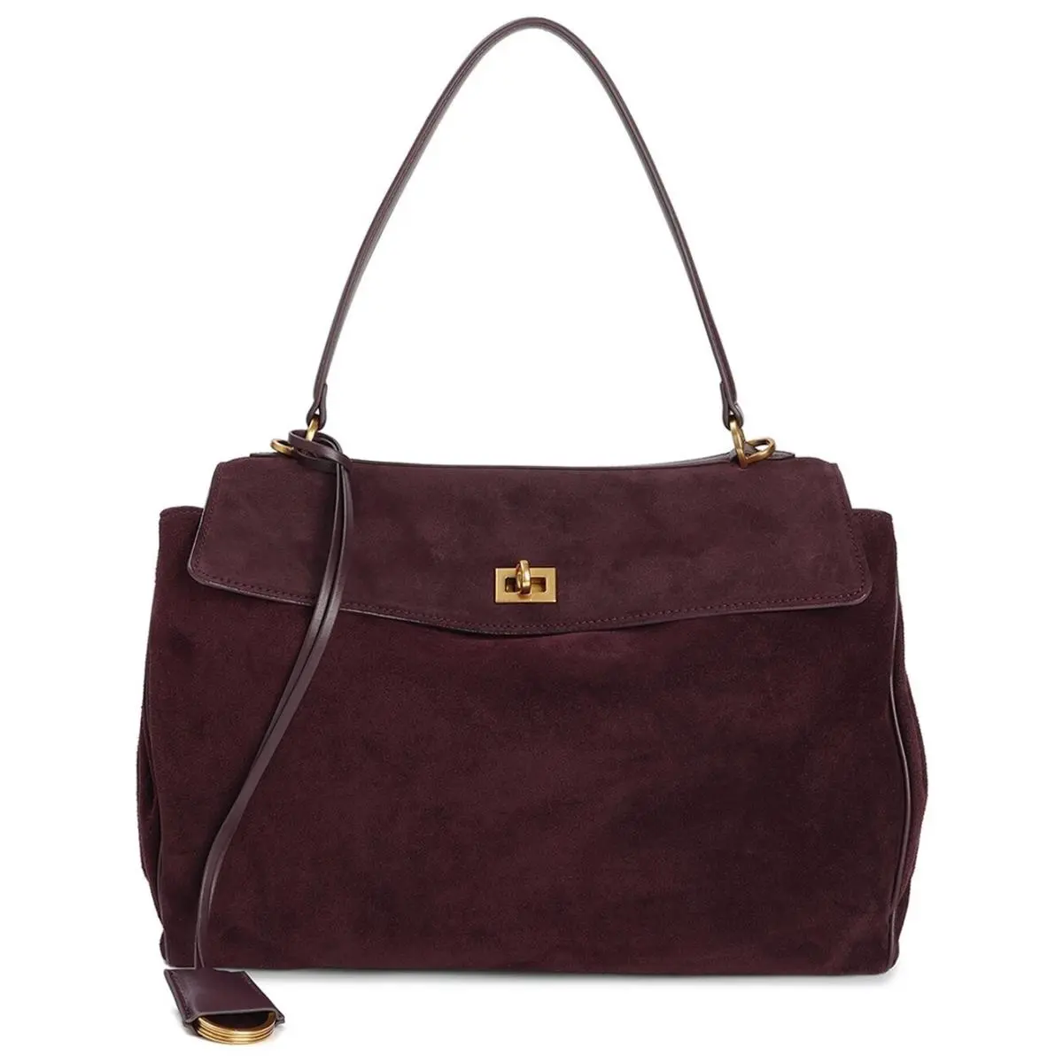 Tiffany Fred Paris Suede Top Handle Tote Large Burgundy by Tiffany & Co.