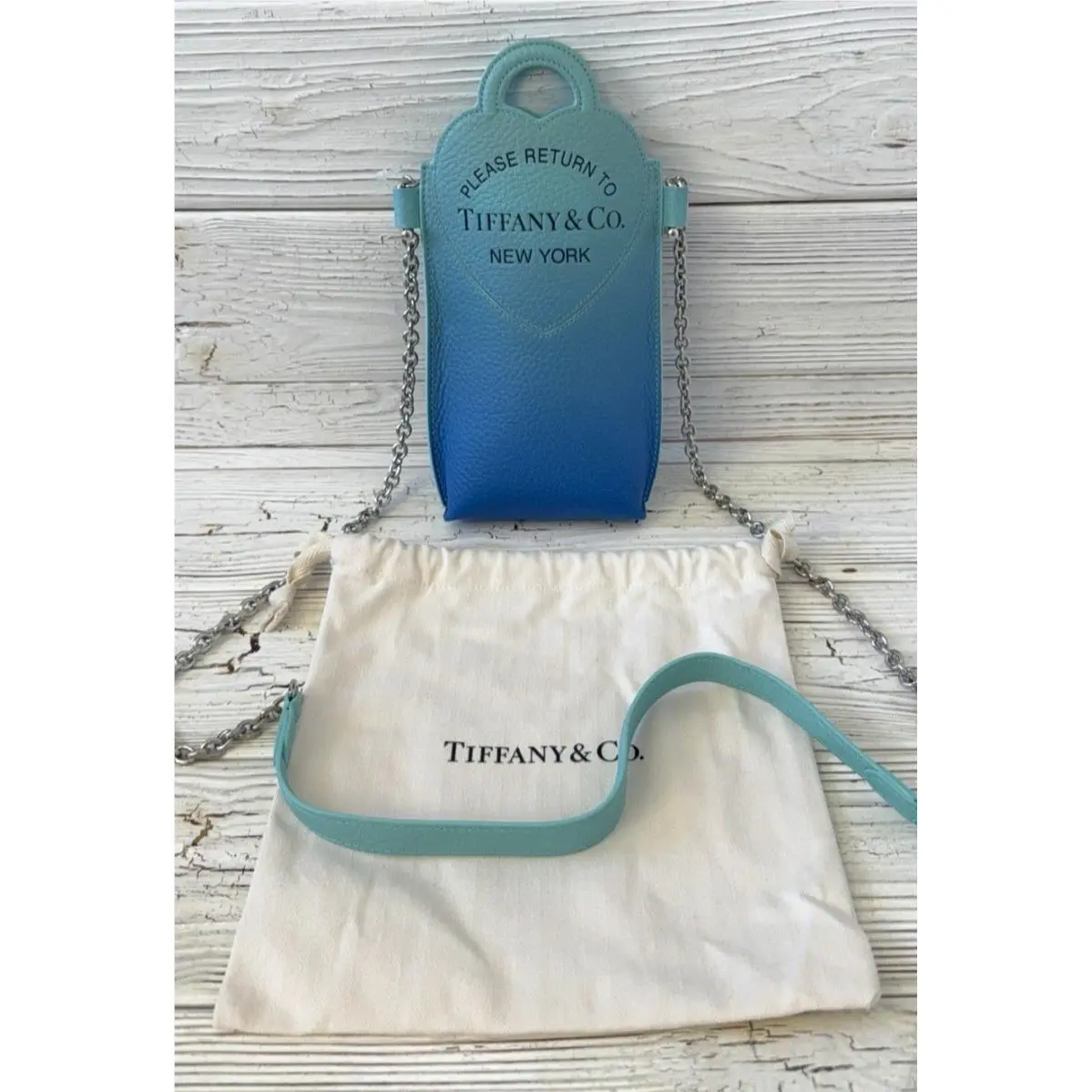 Tiffany Co. Return to Tiffany Blue Ombre Leather Phone Crossbody Bag by Tiffany & Co.