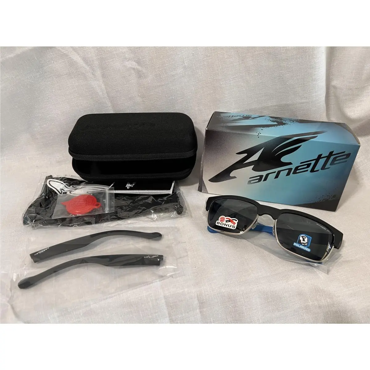 Arnette Sunglasses Dean Black Blue Polarized Aces Extra Arms 4205-2268/81