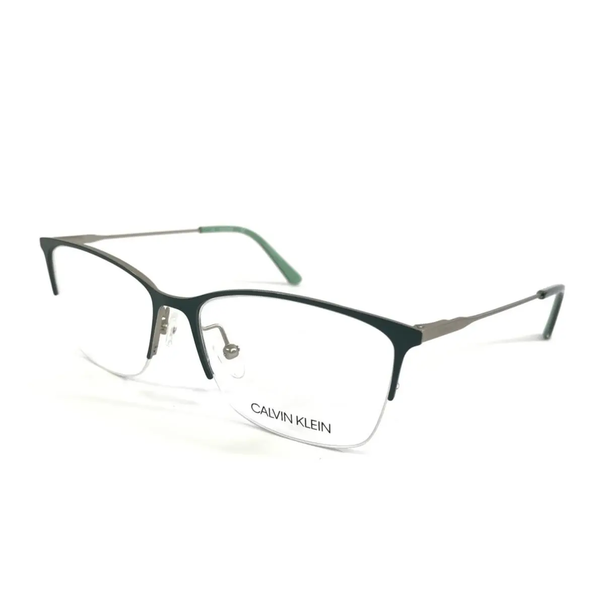Calvin Klein Eyeglasses Frame CK18121 309 Green Silver Square Half Rim 53-15-140