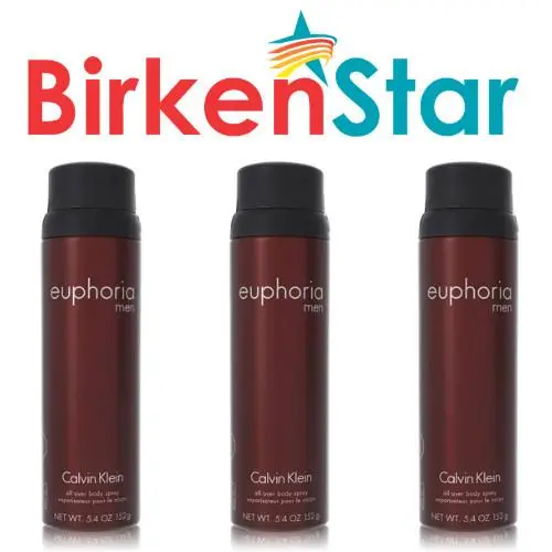 Euphoria by Calvin Klein For Men 5.4 oz Body Spray 3-Pack