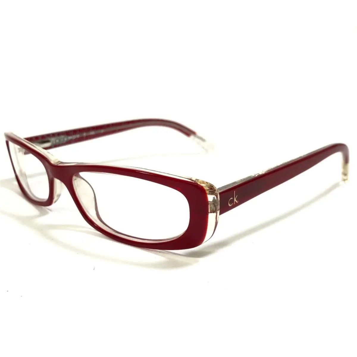 Calvin Klein Eyeglasses Frames 5590 615 Red Clear Rectangular Full Rim 50-15-135