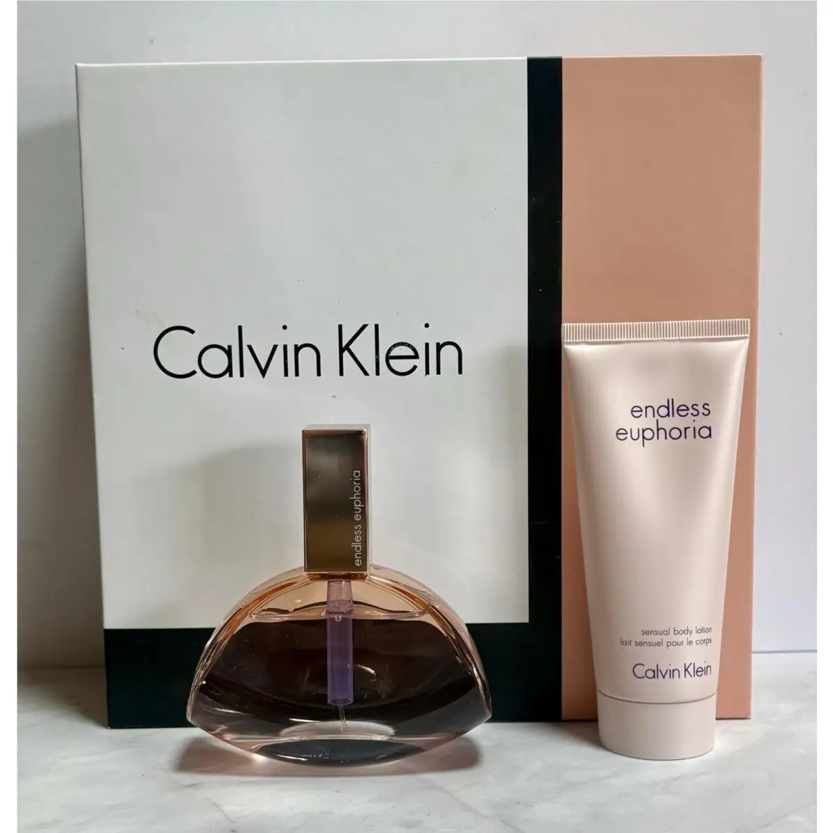 Endless Euphoria Calvin Klein 2.5oz Edp Spray 3.4oz Lotion Women Gift Set Rare