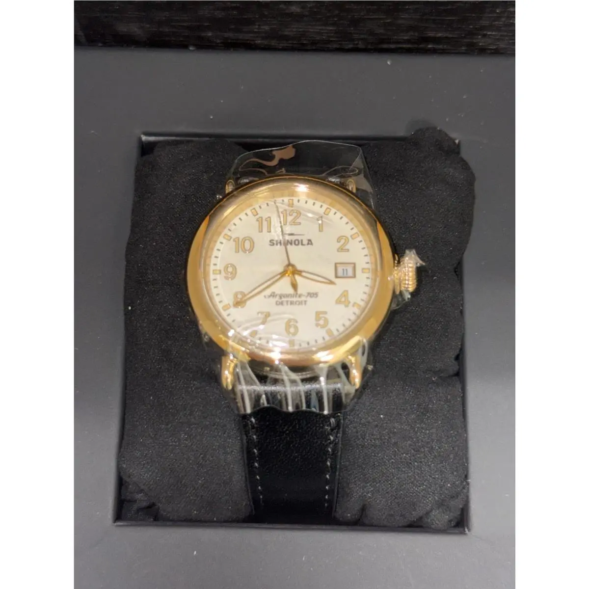 Shinola Runwell 36mm White Dial Black Leather Band Watch S0120308478