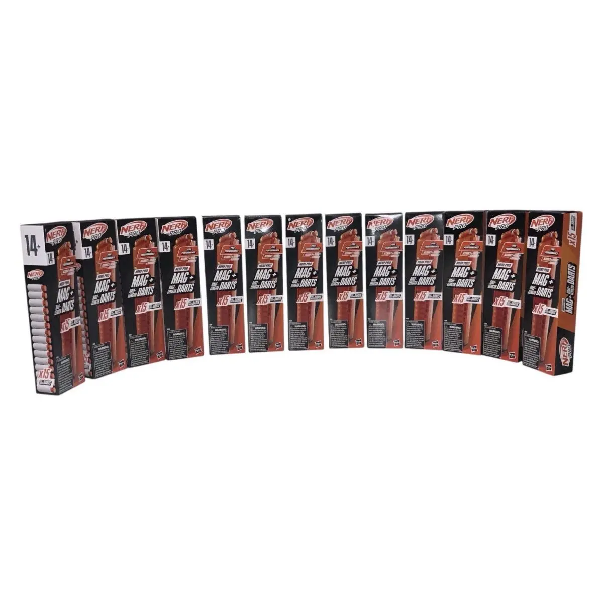 Lot OF 13 Nerf Pro Mag Plus Half-length Darts x15 Magazine Refill F8234 Hasbro