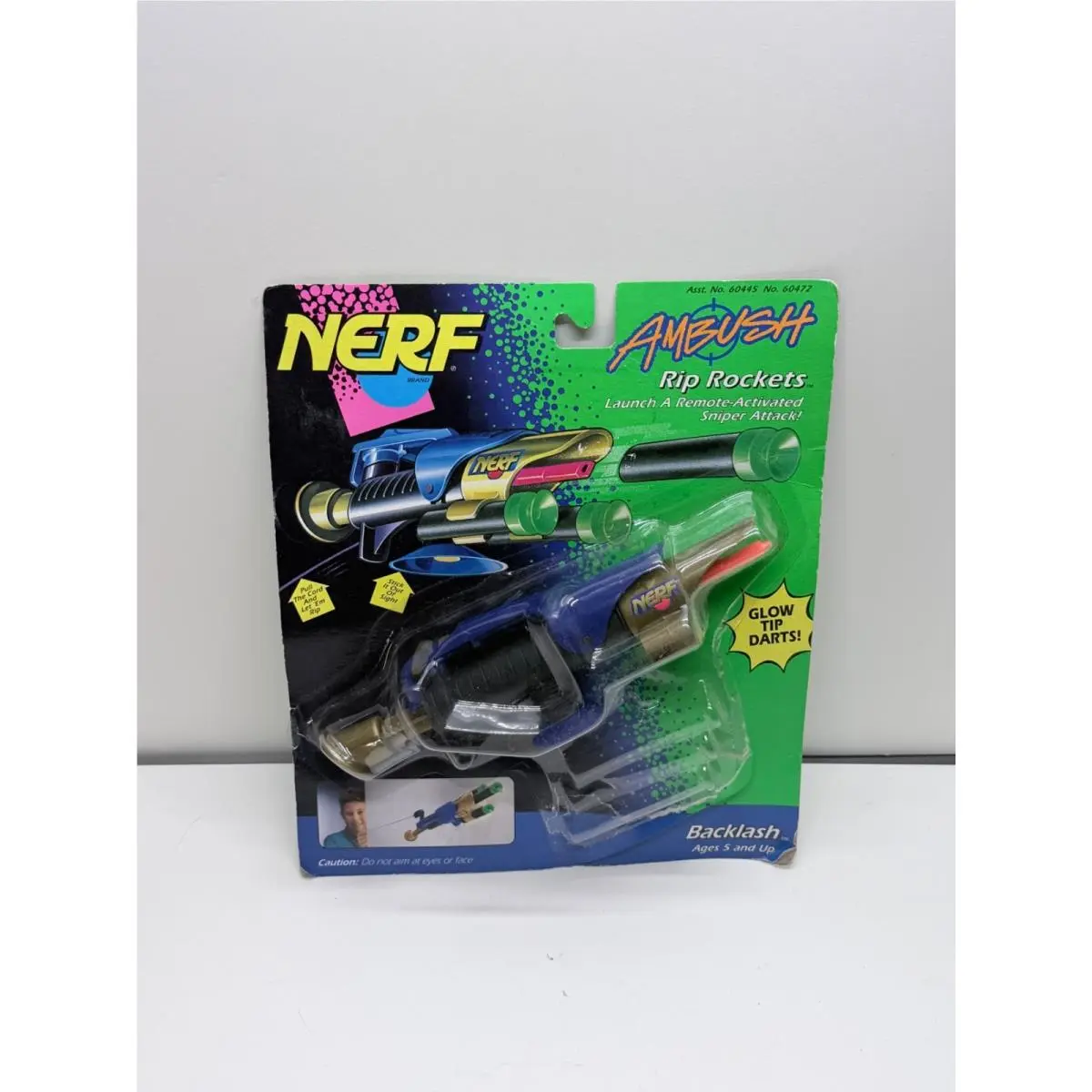 Nerf Backlash Dart Gun Vintage 1995 Ambush Rip Rocket Tripwire String Secret 2