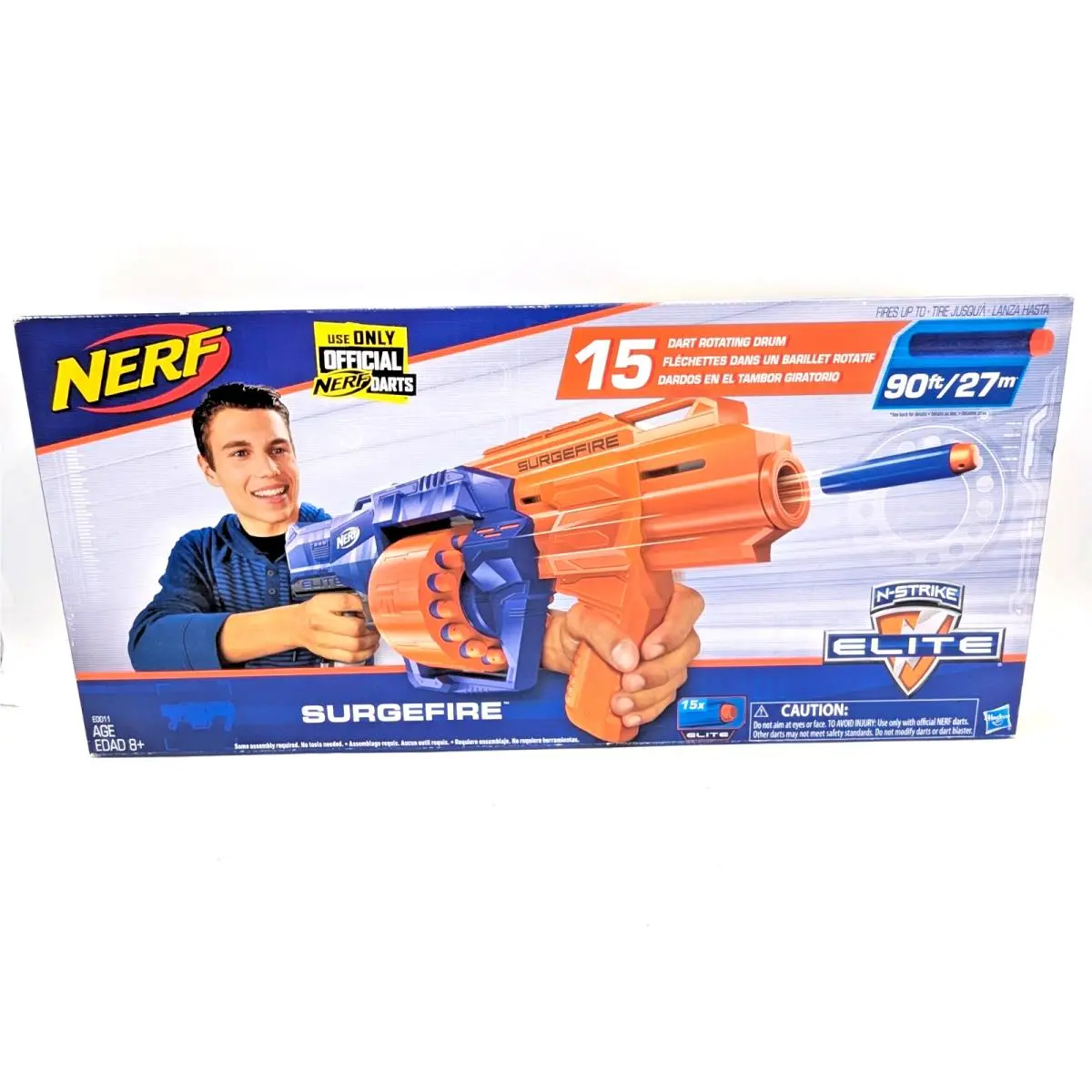 Nerf Surgefire N-strike Elite 15X Dart Rotating Drum 90FT Age 8+