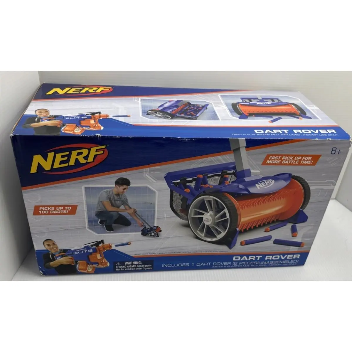 Nerf Dart Rover Toy Gun Adjustable Handle 100 Dart Collector Retriever