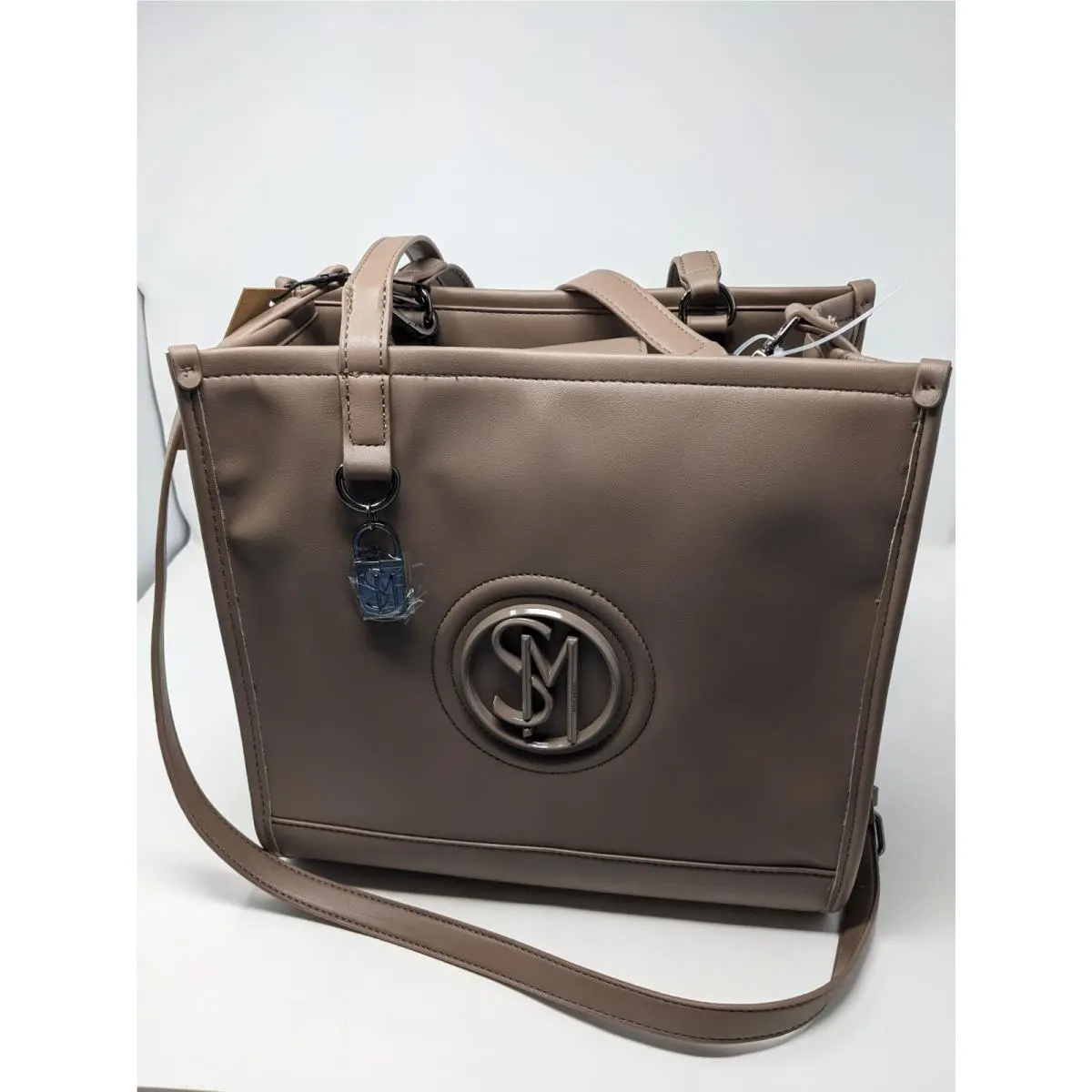 Steve Madden Mushroom Belsie Tote Bag Beige Satchel Crossbody Purse