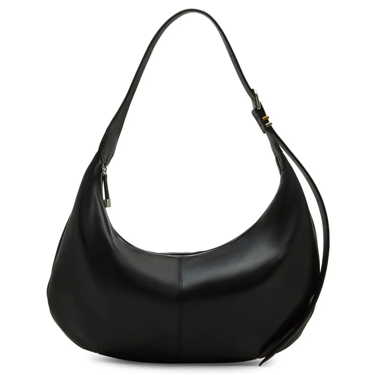 Olga Drapey Medium Hobo Shoulder Bag Black Silver by Steve Madden