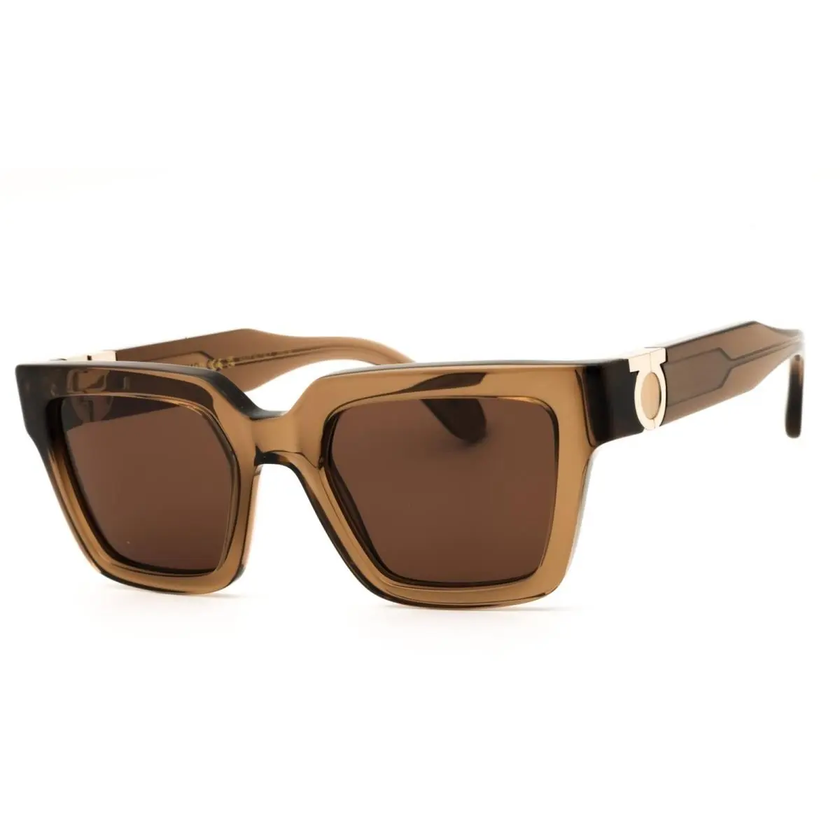 SF2066S 232 Transparent Brown Women`s Acetate Rectangular by Salvatore Ferragamo