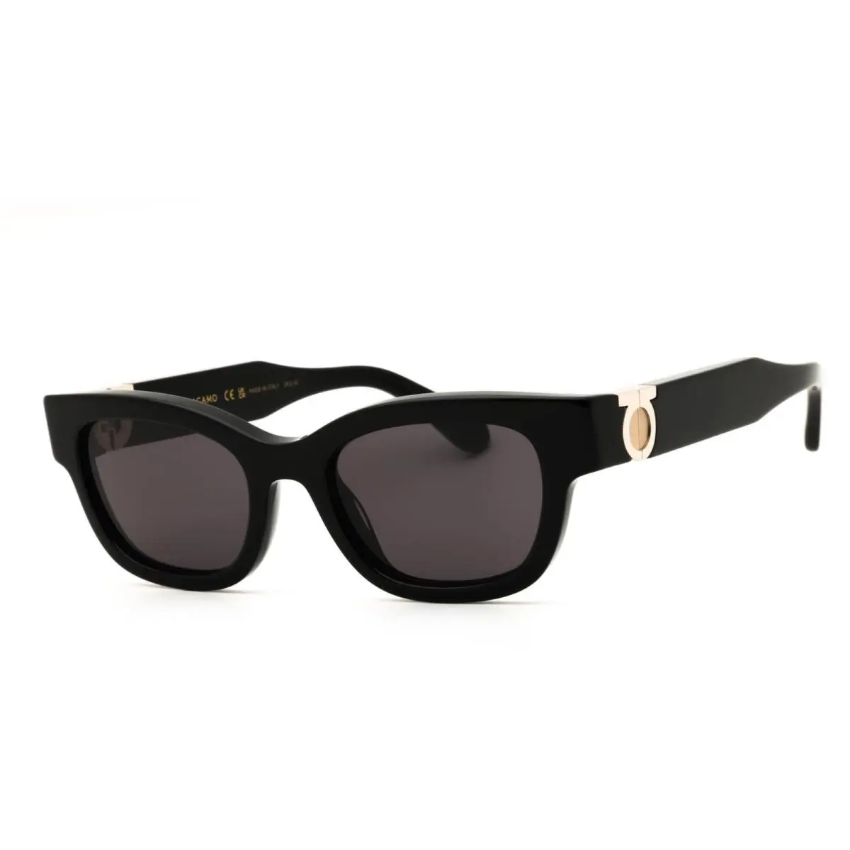 SF2067S 001 Black Acetate Women`s Full Rim Oval Sunglasses by Salvatore Ferragamo